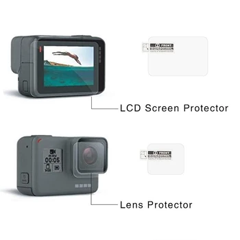 Pre GoPro Hero5 Hero6 Tvrdeného Skla Chránič Kryt Prípade Go Pro Hero 5 6 Black 4 Relácie Objektív Kamery na LCD Obrazovke Ochranný Film