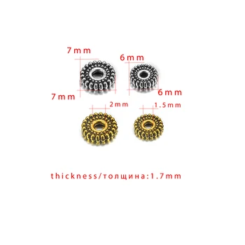 100ks/kategória 6-7mm Kovové Tibetskej Starožitné Rozpera Pre Voľné Náramok, Náhrdelník DIY Šperky, Takže Príslušenstvo Dodávky, Veľkoobchod