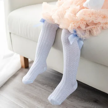 Detské Ponožky Oka Luk Baby Ponožky Letné Tenké Anti-komár Ponožky Batoľa gir princezná bowknot Vertikálne Pruhované Ponožky