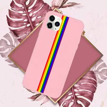 Gay, Lesbian LGBT Rainbow Telefón Prípade Ružová Candy Farby pre iPhone 11 12 mini pro XS MAX 8 7 6 6 X Plus SE 2020 XR