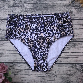 Leopard Tlač Vysoký Pás Bikini dámske Plavky Split Oceľový Držiak Sexy Ženy, Plavky, Bikiny, Plavky