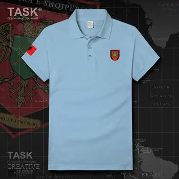 Armáda Albánska Republika ALB-albánsky Krátky rukáv krajiny Taktických Vojenských polo tričko Módnych Značiek Slim Fit Priedušná Topy