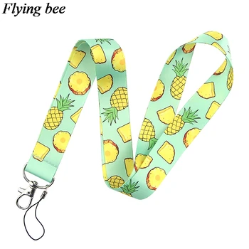 Flyingbee Pineapple Keychain Cartoon Cute Phone Lanyard Women Fashion Strap Neck Lanyards for ID Card Phone Keys X0652