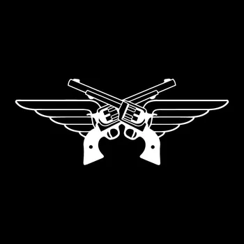 YJZT 18.5X7.5 CM Pištoľ Krídla Módne Okien batožinového priestoru Dekorácie, Auto Nálepky, Nálepky C25-1291
