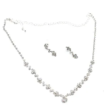 Strieborný Tón Crystal Tenis afriky šperky, Náušnice, sety svadobné šperky náhrdelník bridesmaid, šperky sady pre ženy náhrdelník
