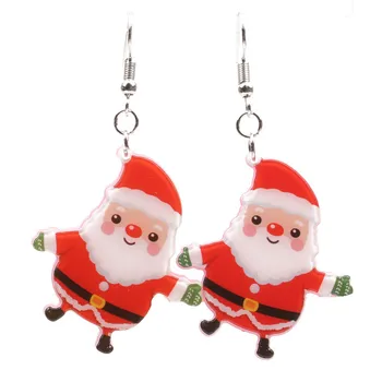 8Seasons Nové Módne Cartoon Vianočné Červená Farba Santa Claus Akryl Drop Náušnice Pre Ženy Strany Klubu Visieť Náušnice Šperky