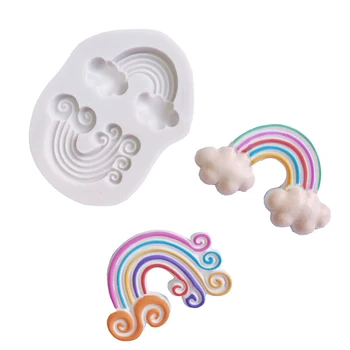 Zdobenie Nástroje Tortu Silikónové Formy Biele Oblaky A Rainbow Formy Sugarpaste Candy Chay čokoláda Gumpaste Clould