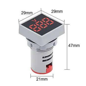 DIY Mini Digitálny Voltmeter 22 mm Námestie AC 12-500V-Voltové Napätie Tester Meter Monitor Napájania Indikátor LED Žiarovka Svetla Zobraziť Nové