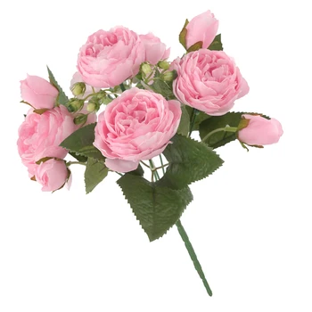 Umelý Hodváb Rose Svadobný Kvet Falošné Lacné Pivónia Kvety, Svadba, Oslava Narodenín Kytice DIY Domáce Tabuľka Dekor