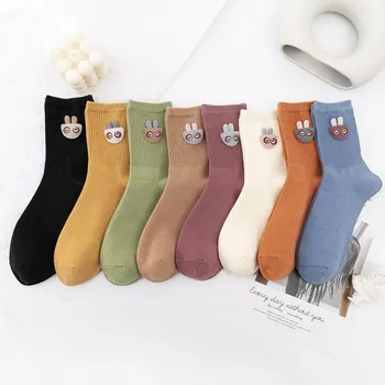 Novinka Ženy Ponožky Japonský Kawaii Tvorivé Dievčatá Ponožky Zábavné Králik Bavlna Dlhé Ponožky Ženské Kvality Módne Šťastný Posádky Ponožky