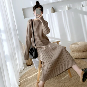 WAVSIYIER pollover jumper šaty kórejský štýl teplé 2020 žena sveter šaty žien jeseň zima bežné knitwear hrubé pletené