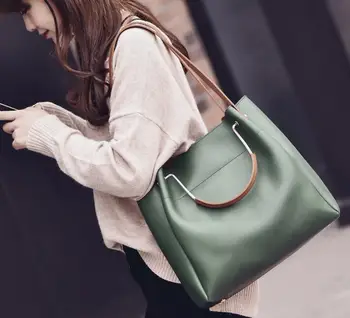 2019 Nový kórejský módne dámske taška na rameno Messenger retro big bag