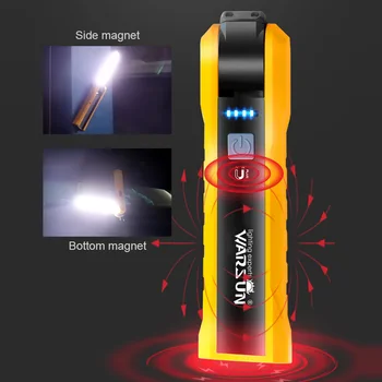 USB Nabíjateľná Baterka S Magnetom COB Led Pracovné Svetlo Prenosné Worklight Otočná autoservis Lampa Prenosný Reflektor
