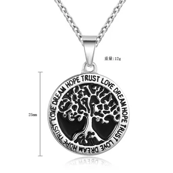 Titánové ocele života stromu Kolo nehrdzavejúcej ocele s príveskom náhrdelník