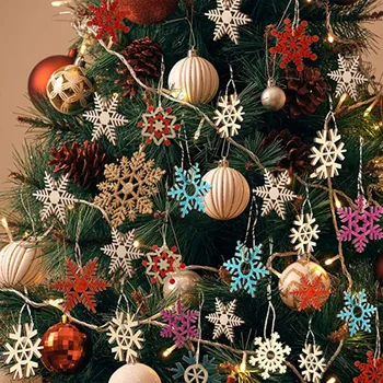 XCX-Drevené Vianočný Stromček Snowflake Prívesok DIY Vianočný Stromček Snowflake Prívesok DIY Ozdoby na Vianočný Stromček