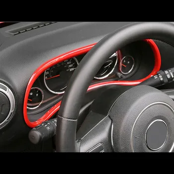 Pre Jeep Wrangler JK 2011-2017 ABS Červený Interiér, prístrojová doska Meter Displeja Rám, Kryt Výbava