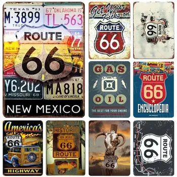 Route 66 v Novom Mexiku Kovové Prihlásiť Doska, Kov Vintage Pub Tin Prihlásiť Steny Výzdoba pre Bar, Pub Club Muž Jaskyňa Kovové Plagát