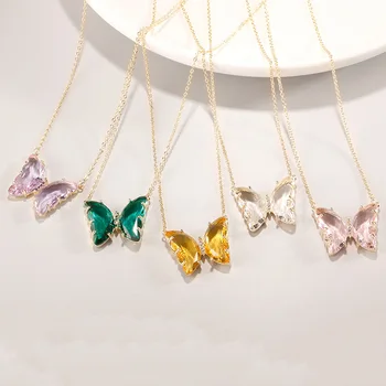 Loredana Vysoko kvalitnej medi multicolor zirkón Iny štýl snov dievča lietajúci motýľ kľúčnu kosť náhrdelník Tvorivé Jemné Šperky