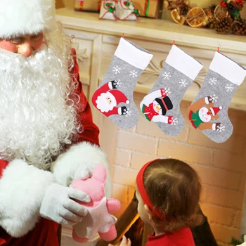 Vianočné Svetelné Pančuchy Deti Candy Darčeková Taška Ponožky so Svetlom Vianočný Strom Dekorácie pre Domov Festival Krb Ozdoby