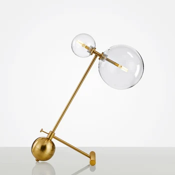 Moderné Zlato Stolové Lampy pre Spálne Skla Žiarovky Tienidlo Lampy Art Deco Nočné Led Lampy pre Obývacia Izba make-up Tabuľky Osvetlenie