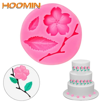 HOOMIN 3D Silikónové DIY Kvet Tvar Candy Plesne Čokoládových Cukroviniek Formy Peach Blossom Tvar Fondant Cake Zdobenie Nástroje