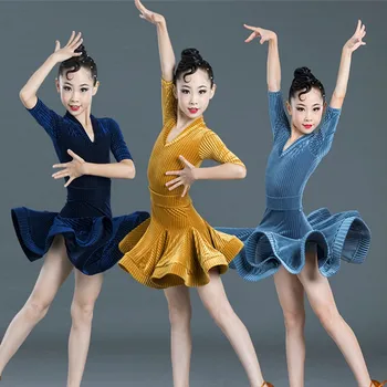 Latinské Tanečné Šaty Moderný Spoločenský Tanec Kostým Pre Deti Súťaže Šaty Dieťa Dievča Jazz Cha Cha Rumba, Samba Vestidos 110-180