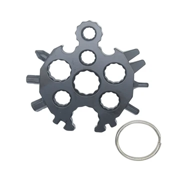 20 V 1 Snowflake Multi Pocket Tool Keyring Skrutkovač Hex Kľúča Multifunkčné Tábor Prežiť Vonkajšie Túru