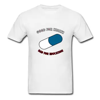 Vytlačené zábavné 2020 camiseta Akira Pilulku Dobré Pre Zdravie Zlé Pre Vzdelávanie pánske Tričká Bavlna Mužské Tričko grafické t košele