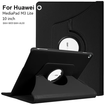 360 Rotujúce Prípade Huawei MediaPad M3 Lite 10 10.1 BAH-W09 BAH-AL00 Tablet Funda PU Kožené zahŕňať Prípady, pre Huawei Lite 10 M3