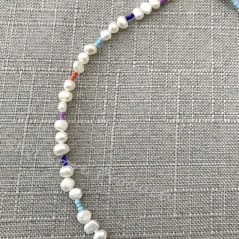 2020 Nové Módne Šperky vyrábané Ručne Pearl Korálky Náhrdelník Porcelánu Multi-farebné Mix A Zápas Štýl List Korálkové Lady Choker