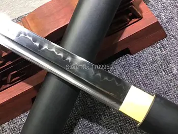 Tvrdé Drevo Matné Plášť Japonský Ninja Meč Katana T10 Ocele Čepeľ Hliny Tvrdeného Reálne Ostré Tanto Rovný Nôž Meče