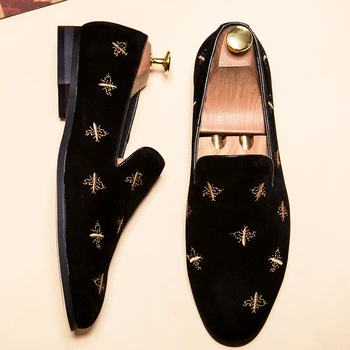 Autor pošmyknúť na semiš oxfords módne mužov, kožené topánky talianskej muž šaty zviera tlače kožené moccasins svadobné topánky pre mužov