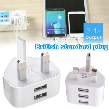 UK Plug Steny 3 Pin Plug Adaptér Nabíjačky s 2/3 USB Porty pre iPad Telefón, Tablet VH99