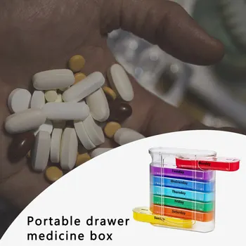 Týždenný 7 Dní Tablet Pilulku Box Držiteľ Medicíny Skladovanie Organizátor Kontajner Prípade Peňaženky Medicíny Box Cestovné Puzdro