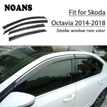 NOANS 4pcs Pre Škoda Octavia 2018 2017 2016 2013-2009 Príslušenstvo Auto Auto Windows Slnko, Dážď Clonu Dvere Štít Výbava