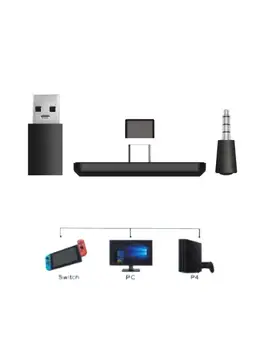 Bezdrôtový Bluetooth Audio Prijímač, vysielač Adaptér USB-C s Mikrofónom Pre Prepnutie / PS4 PC
