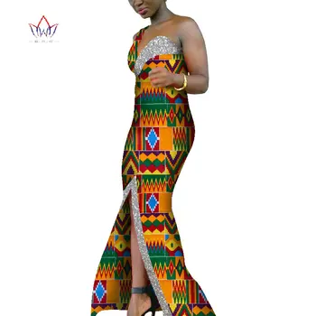 Ankara Ženy Dlhé Šaty Plus Veľkosť 2020 Dashiki Elegantné Šaty pre Ženy Bazin Afrike Bavlna Tlač Morská víla Dlhé Šaty WY5085
