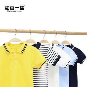 Škola Polo Shirts 2020 Letné detské Krátky Rukáv Chlapci Polo Tričko Pruhované Deti Chlapec Topy Tees Bavlna Dievčatá Chlapci Polo Shirts