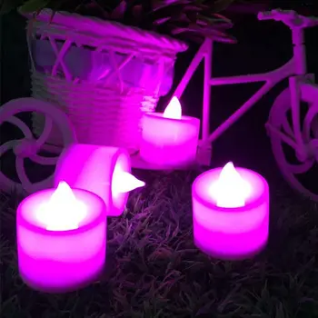 7pcs Elektronické Sviečky LED Svetlo Mini Farebné Romantický Bezdymového Flameless Sviečka, Lampa Svadby, Narodeniny, Party Vianoce