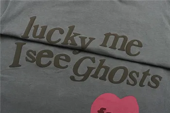 Muži Ženy T-shirts Šťastie ma vidím ghost Pocit T-shirt Kanye West Deti vidieť ghost tábor flog Tee Vintage Topy