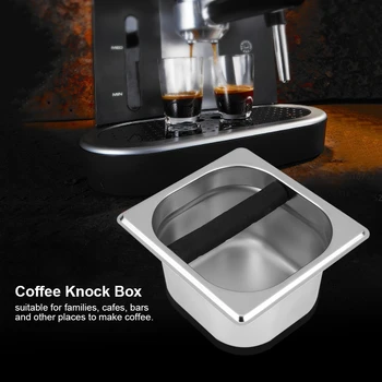 Z nehrdzavejúcej Ocele Espresso Zraziť Box Nádoby s Gumovým Bar pre kávovar