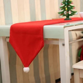 1 Ks Vianočný Stôl Runner Dekorácie, Ozdoby Červenej látky Obrus na Vianočné Sviatky Strany