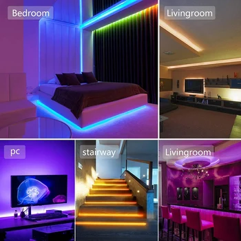 20M RGB LED Pás Svetla Farby Hudby Sync Farba na Dekoráciu Domov Strany Prúžok Svetla s Diaľkovým ovládaním